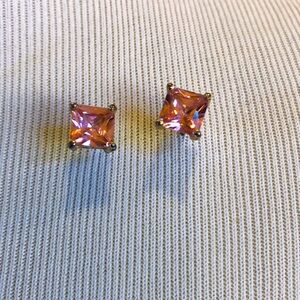 - Pink CZ Earrings ( posts)